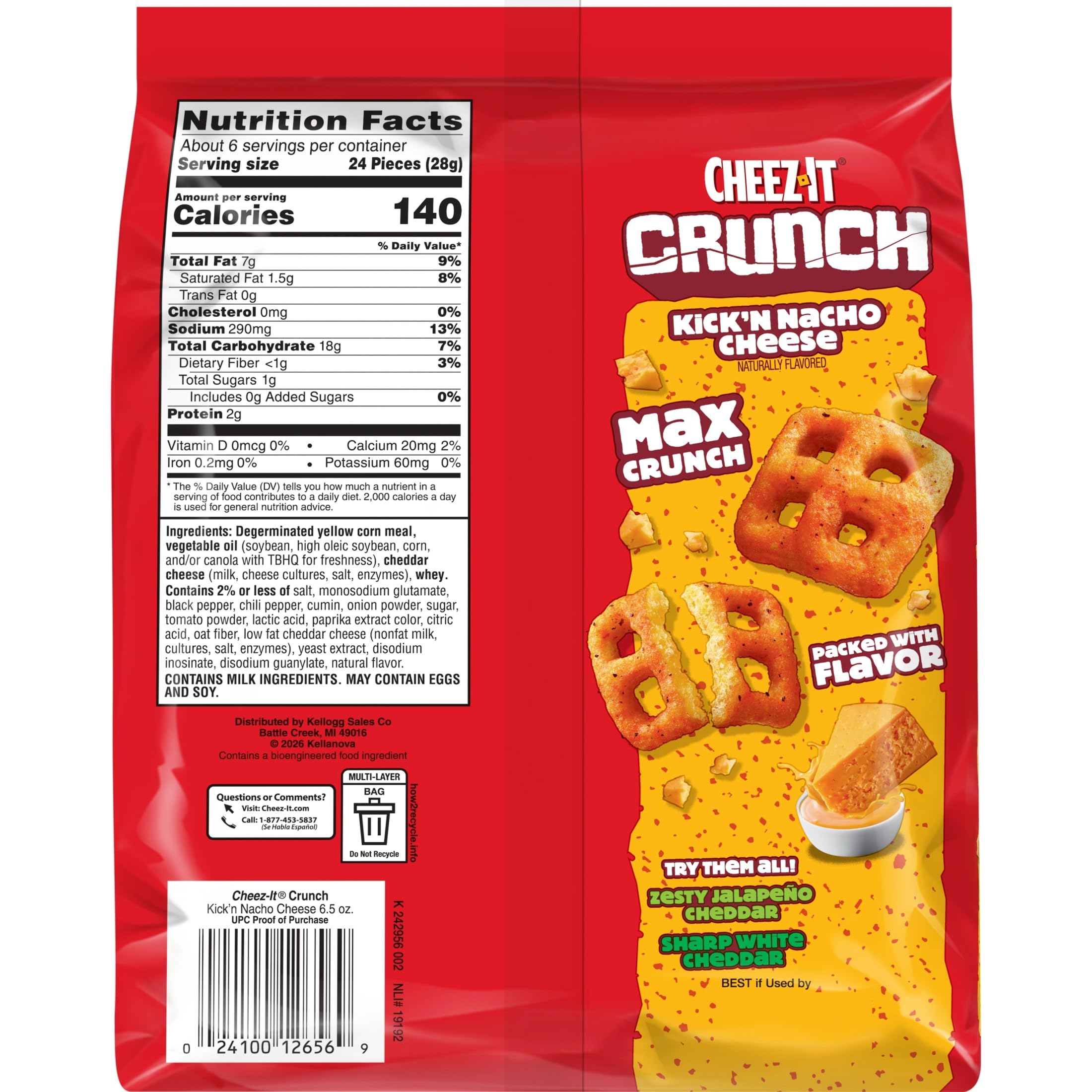 Amazon.com: Cheez-It Crunch Cheesy Baked Snacks, Lunch Snacks